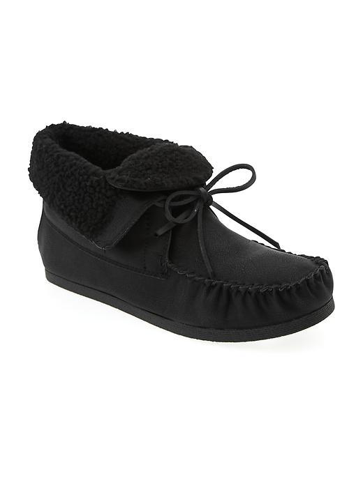 Old Navy Sherpa Lined Moccasins Size 10 - Black