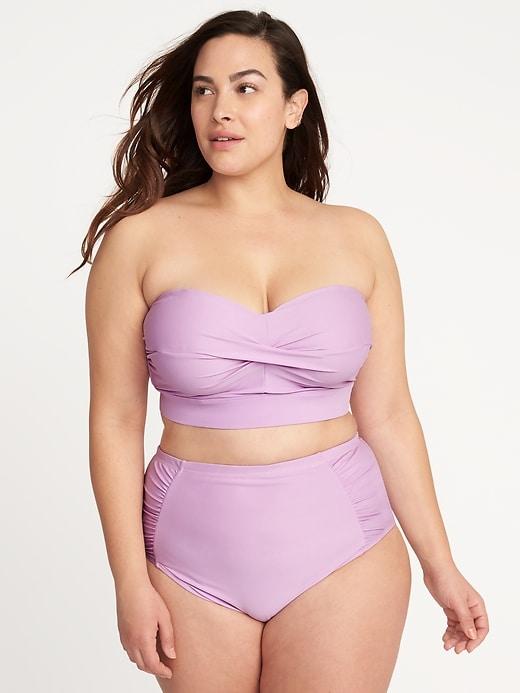 Old Navy Womens Plus-size Twist-front Long-line Swim Top Lavender Size 4x
