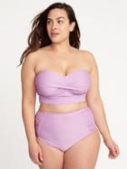 Old Navy Womens Plus-size Twist-front Long-line Swim Top Lavender Size 4x