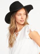 Old Navy Womens Wide-brim Straw Fedora For Women Black Size S/m