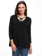 Old Navy Relaxed Poet Top For Women - Black