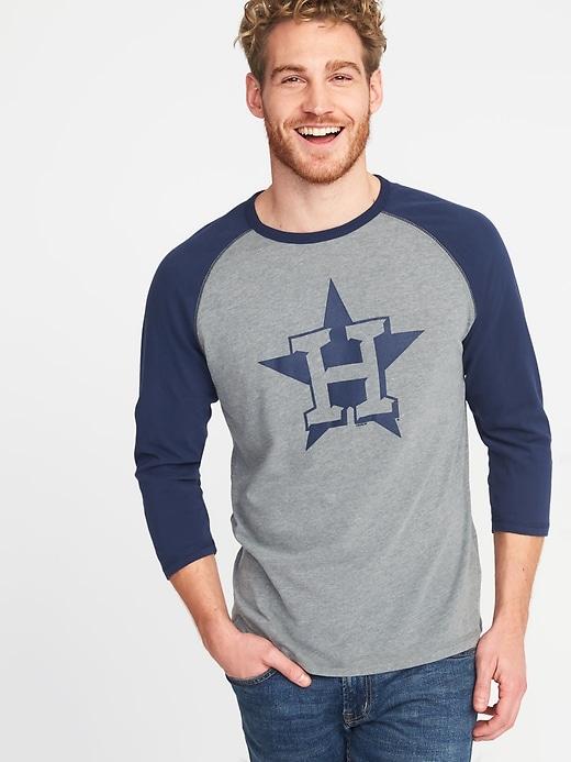 Old Navy Mens Mlb Team Raglan-sleeve Tee For Men Houston Astros Size M