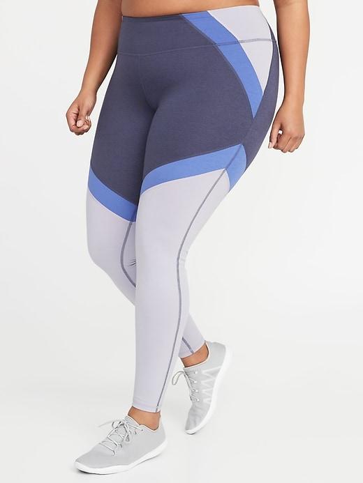High-rise Color-block Elevate Compression Plus-size Leggings