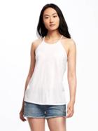 Old Navy Relaxed High Neck Y Back Tank For Women - Cream