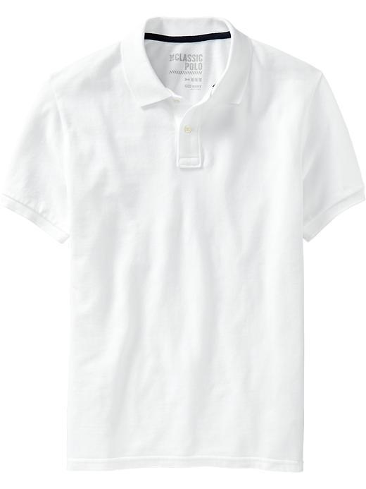 Old Navy Mens New Short Sleeve Pique Polos - Bright White