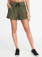Old Navy Womens Twill Drawstring Performance Shorts For Women Medium Green Size L