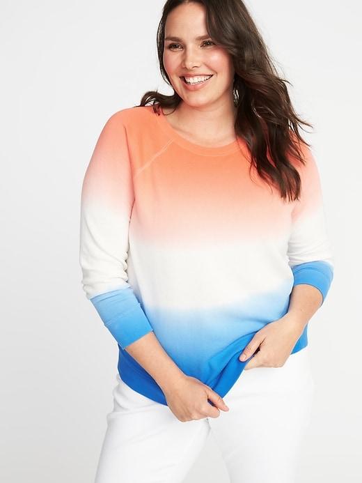 Old Navy Womens Americana Plus-size Dip-dye French-terry Sweatshirt Dip Dye Size 1x
