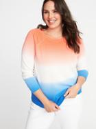 Old Navy Womens Americana Plus-size Dip-dye French-terry Sweatshirt Dip Dye Size 1x