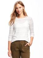 Old Navy Lightweight Pointelle Sweater For Women - Cream