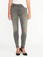 Old Navy High Rise Gray Rockstar Ankle Jeans For Women - Worn Grey