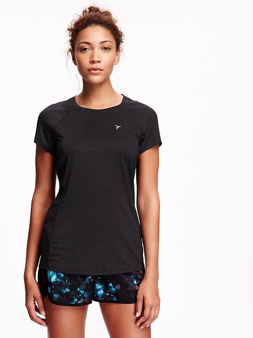Old Navy Go Dry Mesh Yoke Tee For Women - Black