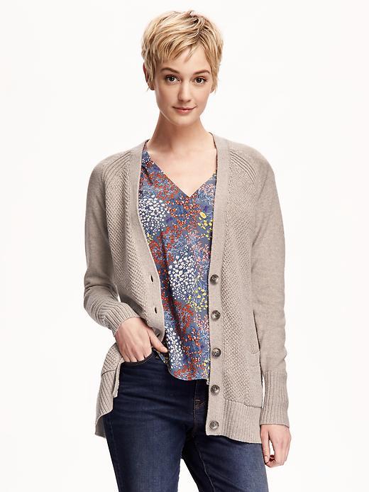 Old Navy Heavy Stitch Boyfriend Cardigan For Women - Taupe