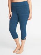 Old Navy Womens High-rise Plus-size Scallop-hem Yoga Crops Teal Heather Size 3x