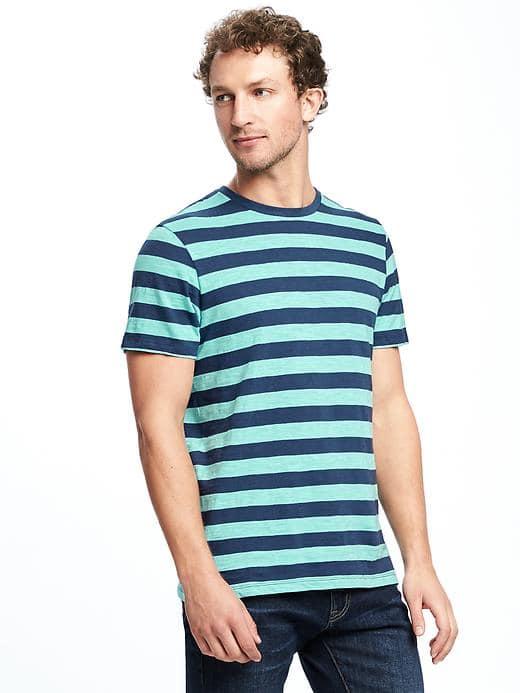 Old Navy Mariner Stripe Slub Knit Tee For Men - Nyc Light Blue