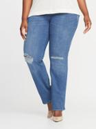 Old Navy Womens High-rise Plus-size Rockstar Pull-on Boot-cut Jeans Medium Wash Size 16