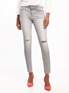 Old Navy Womens Mid-rise Rockstar Distressed Super Skinny Ankle Jeans For Women Ojai Gray Size 18