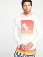 Old Navy Mens Graphic Lightweight Cali Fleece Dry Quick Hoodie For Men Sunset Palms Size L