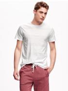 Old Navy Micro Dot Pattern Tee For Men - Wide Stripe White