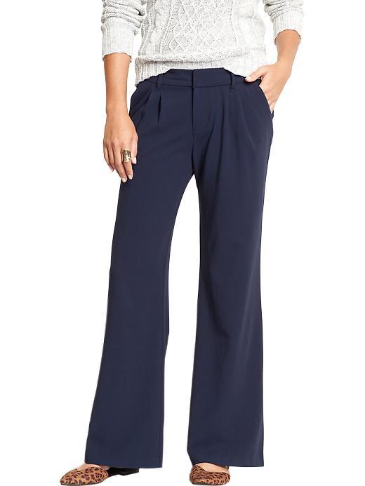 Old Navy Womens Pleated Wide Leg Trousers Size 2 Tall - In The Navy