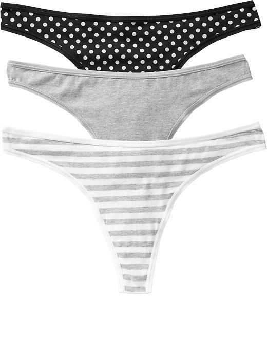 Old Navy Womens Jersey Thong 3 Packs - Gray Combo
