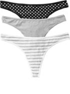 Old Navy Womens Jersey Thong 3 Packs - Gray Combo