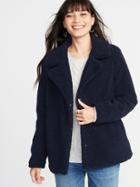 Old Navy Womens Sherpa Coat For Women Navy Size S
