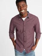 Old Navy Mens Slim-fit Textured Pattern Shirt For Men Burgundy Heather Size L