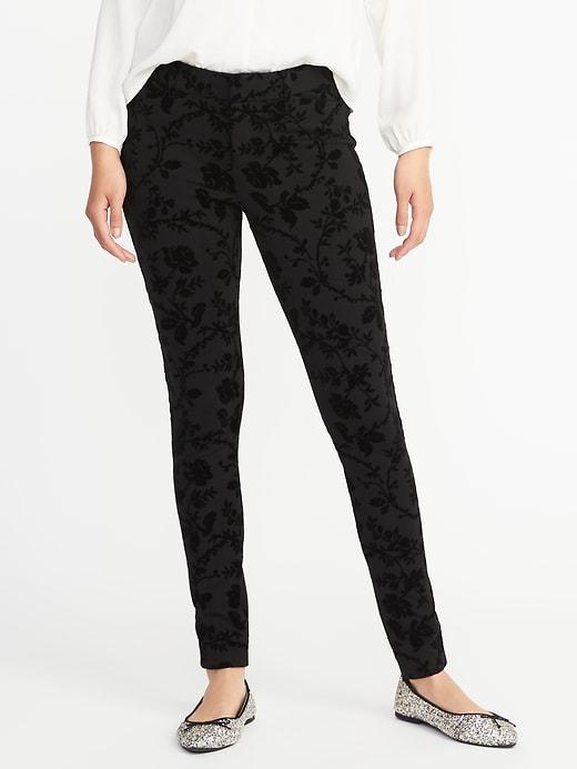 Old Navy Womens Mid-rise Pixie Full-length Pants For Women Black Floral Size 20