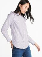 Old Navy Womens Striped Ruffle-shoulder Shirt For Women Purple Stripe Size Xs