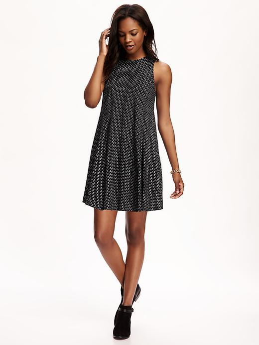 Old Navy Sleeveless Swing Dress For Women - Black Print