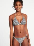 Old Navy Womens Triangle String-bikini Top For Women Gingham Size M
