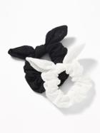 Eyelet Bow-tie Scrunchie 2-pack For Women