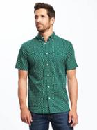 Old Navy Slim Fit Classic Shirt For Men - Olive