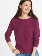 Old Navy Womens Lightweight Marled Bateau Sweater For Women Winter Wine Size L
