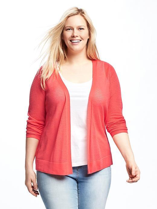 Old Navy Short Open Front Plus - Coral Tropics