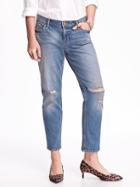 Old Navy Boyfriend Mid Rise Straight Ankle Jeans For Women - Salt Point