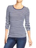 Old Navy Womens Perfect Tees Size Xxl Tall - Navy Stripe