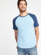 Old Navy Mens Color-block Raglan-sleeve Tee For Men Blue My Cover Size L
