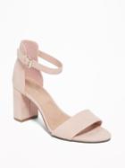 Old Navy Womens Sueded Block-heel Sandals For Women Blush Size 8