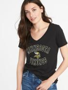 Old Navy Womens Nfl Team Graphic V-neck Tee For Women Vikings Size L