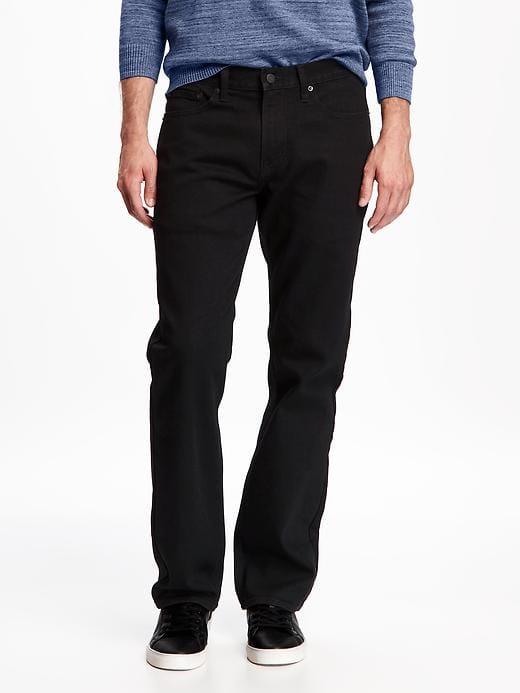 Old Navy Mens Straight Built-in Flex Jeans For Men Black Rinse Size 36w