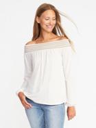 Old Navy Relaxed Off The Shoulder Top For Women - Creme De La Creme