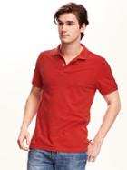 Old Navy Short Sleeve Pique Polo For Men - Saucy Red