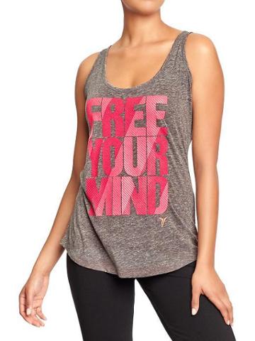 Old Navy Old Navy Womens Active Godry Graphic Tanks - Gray