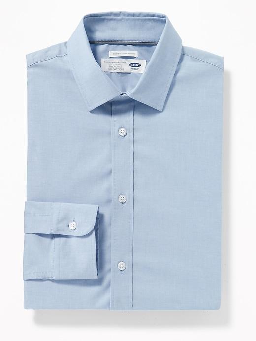 Old Navy Mens Regular-fit Built-in Flex Signature Non-iron Shirt For Men Very Peri Size L