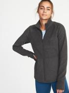 Old Navy Womens Semi-fitted Full-zip Performance Fleece Jacket For Women Coal Smoke Size S
