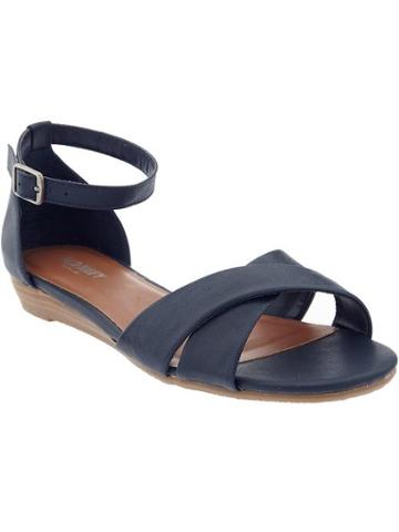 Old Navy Womens Faux Leather Cross Front Sandals