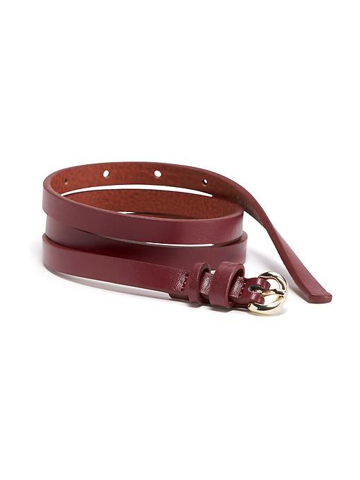 Old Navy Skinny Faux Leather Belt - Wine Purple