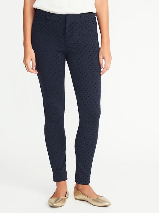 Old Navy Womens Mid-rise Pixie Full-length Pants For Women Navy Dots Size 0