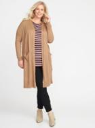 Old Navy Womens Plus-size Super-long Open-front Sweater Camel Size 1x